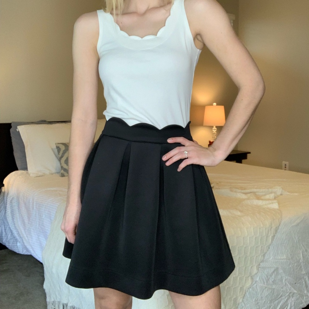 Blue Rain scalloped skirt